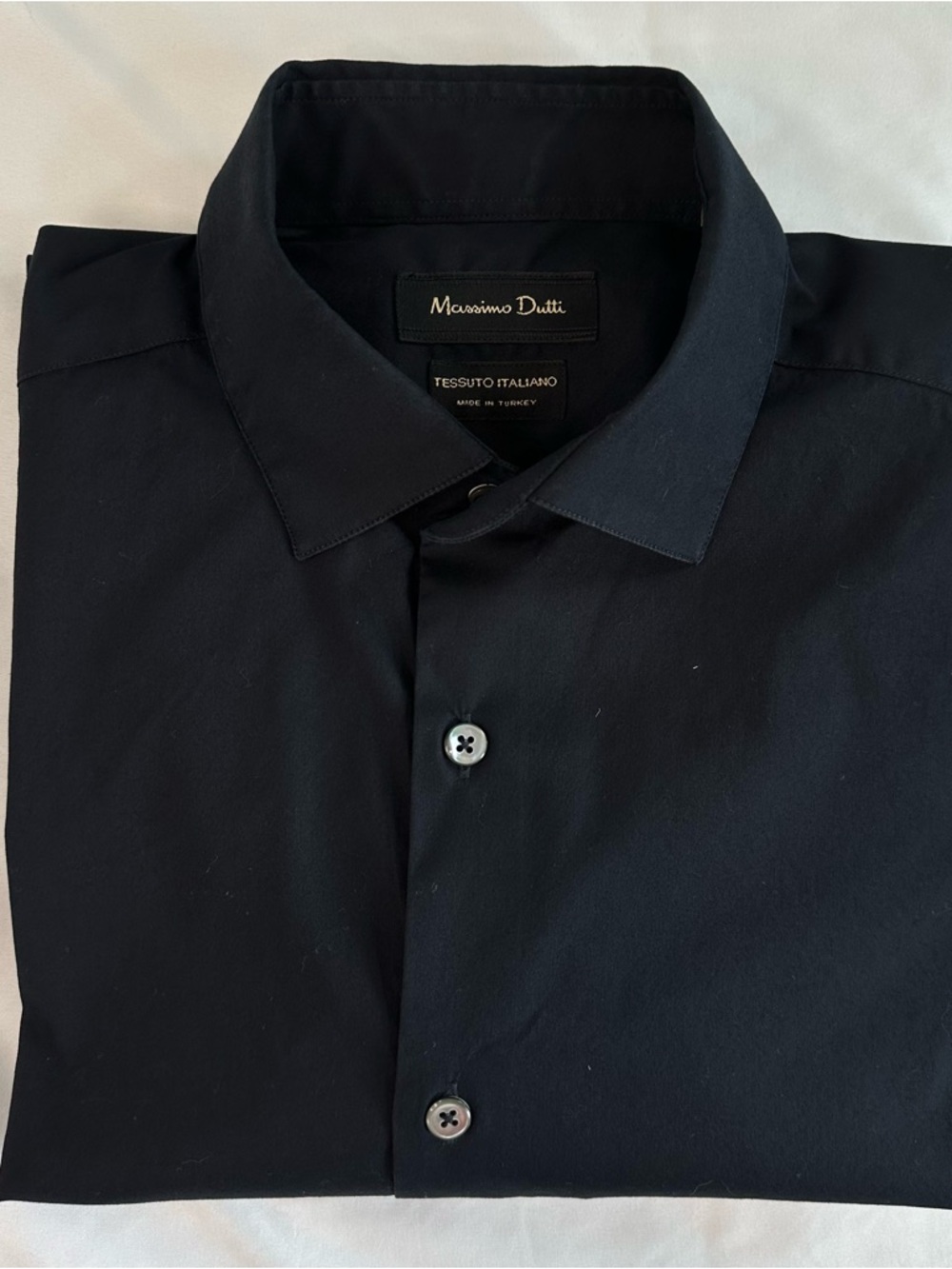 Massimo Dutti Men's Navy Dress Shirt